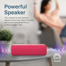 سماعة Promate Capsule-2 بلوتوث محمولة 6 واط Bluetooth 5.0 أحمر - Thumbnail 8