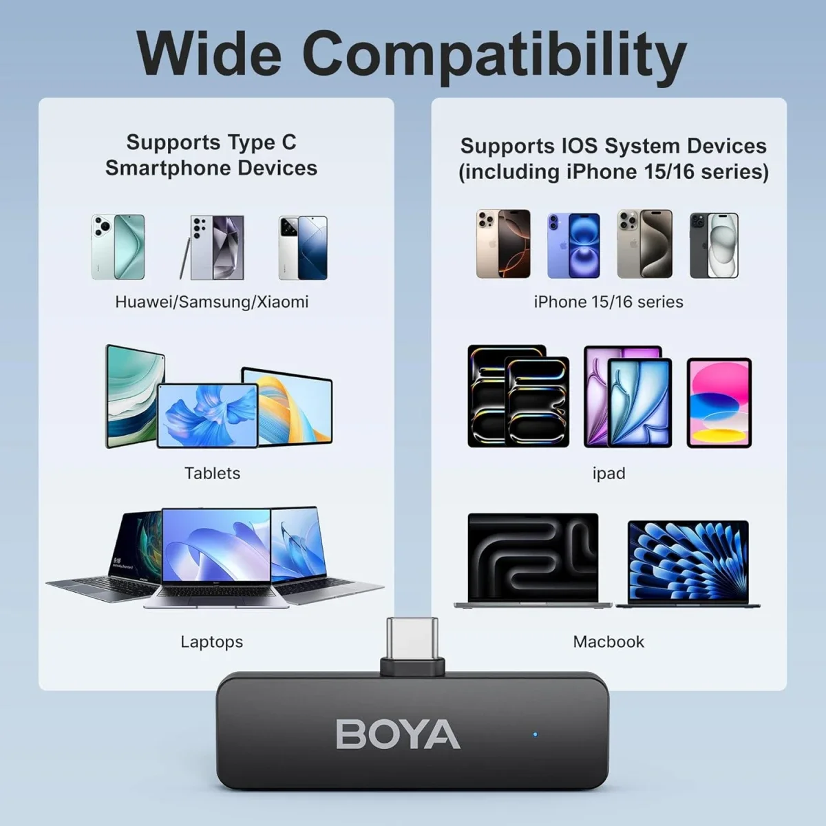 Boya BY-V4U 4-Channel Wireless Lavalier Microphone with USB-C Charging Case - Thumbnail 3