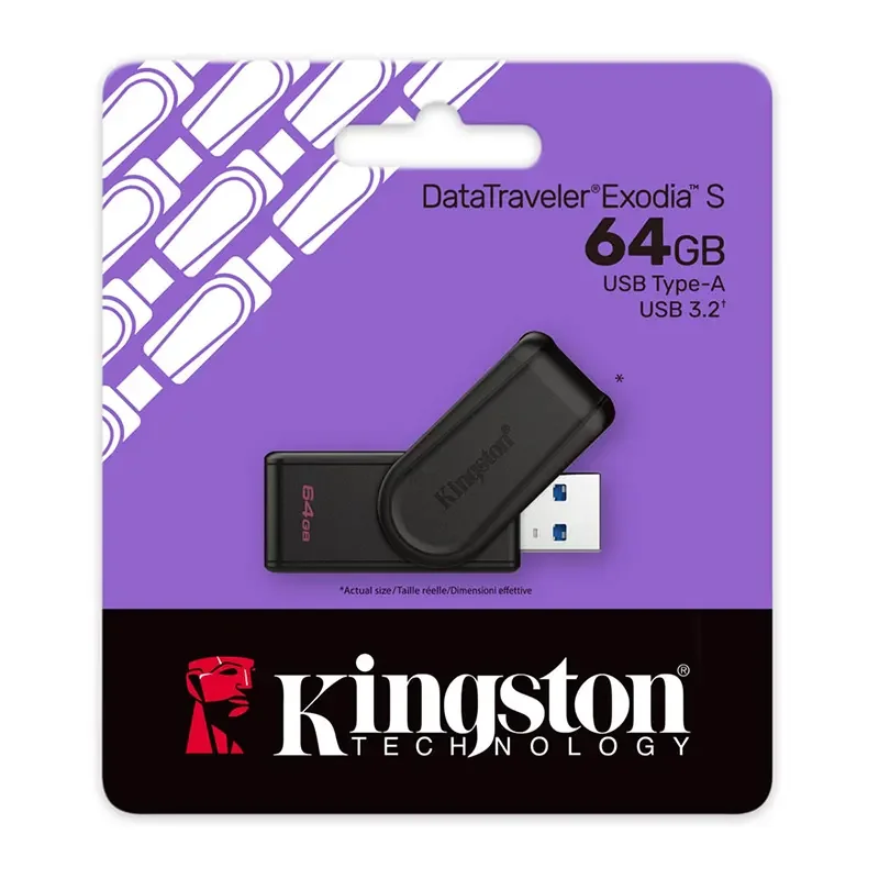 فلاش ميموري Kingston DataTraveler Exodia S 64GB بغطاء دوّار (DTXS/64GB) - Image 3