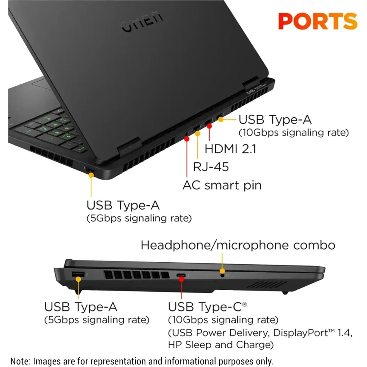 لابتوب ألعاب HP OMEN 16 16-an0020ne 16.0 إنش IPS 165Hz Core Ultra 9 285H RTX 5070 رام 16GB SSD 1TB لون Shadow Black - Image 5