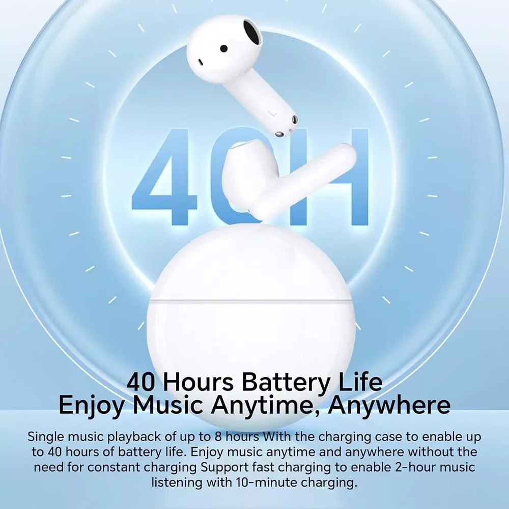 HONOR Choice X7e Earbuds with Active Noise Cancelling, White, ORF-ME00 - Thumbnail 2