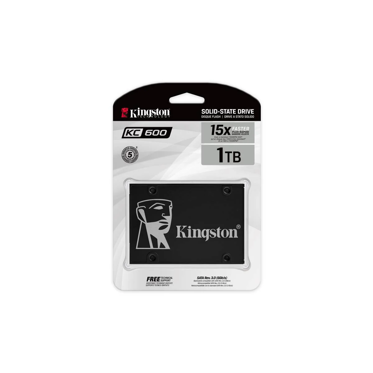 قرص SSD Kingston KC600 بسعة 1024GB مقاس 2.5 إنش SATA