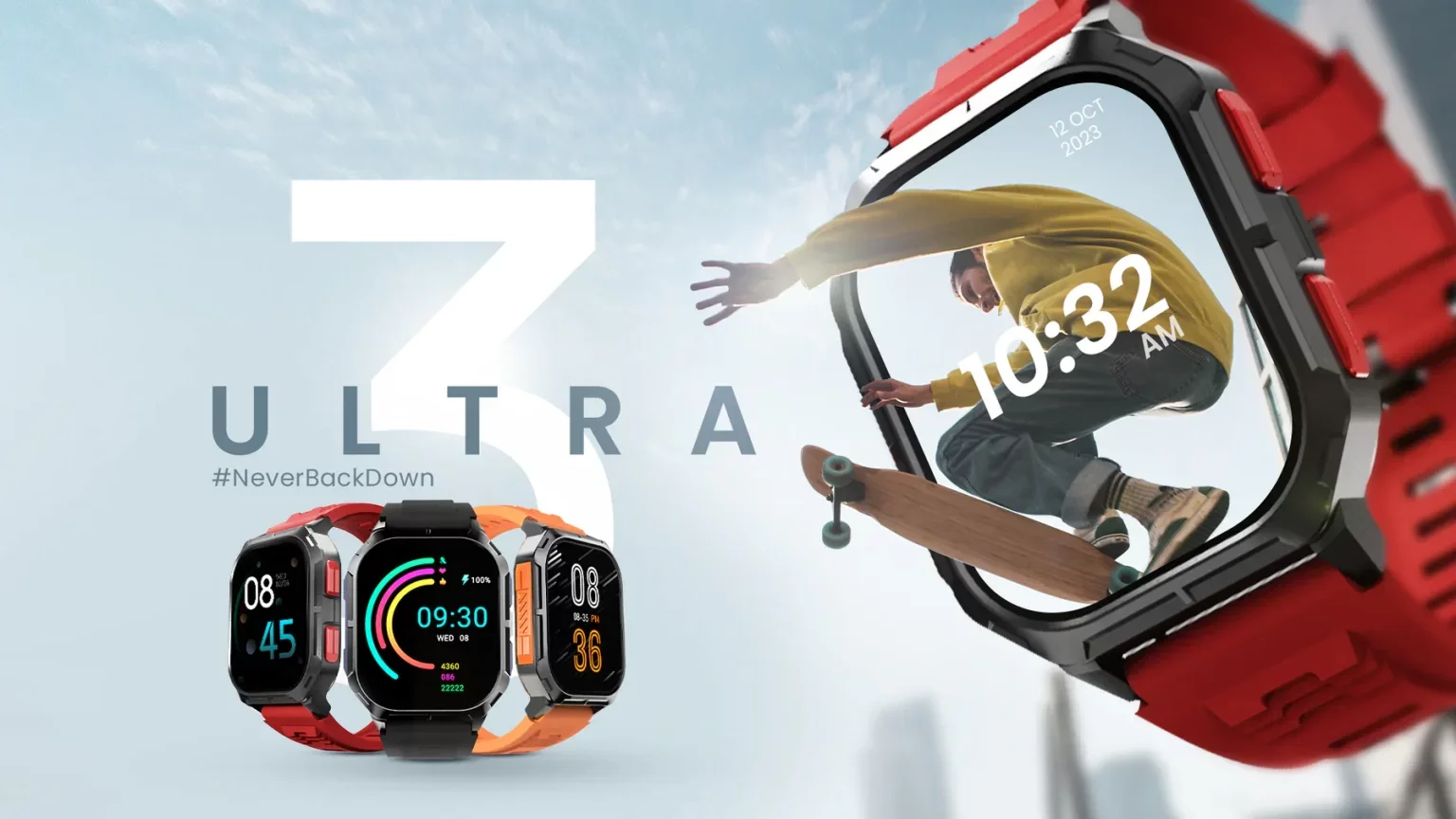 ساعة ذكية HiFuture ULTRA 3 للمكالمات عبر Bluetooth بشاشة IPS مقاس 2.0 إنش - أحمر - Thumbnail 5