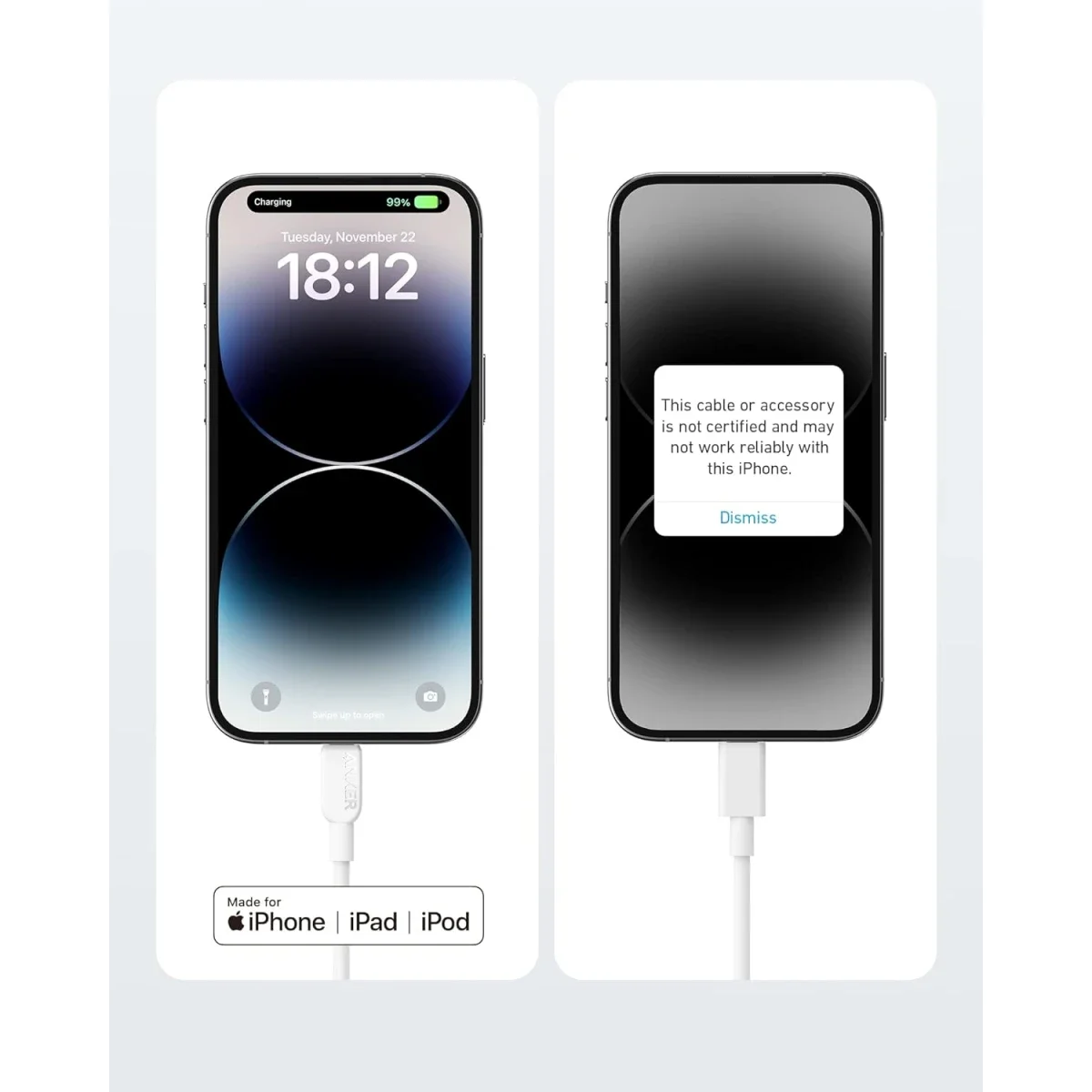 Anker USB-C to Lightning Cable 90CM MFi Certified for iPhone 14 Series White - Image 3