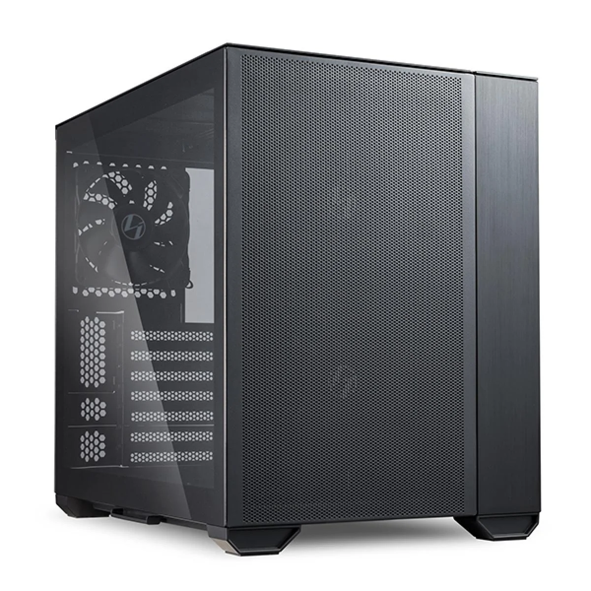 كيس ألعاب LIAN LI O11 AIR MINI ميني تاور أسود بزجاج مقسى مع 3 مراوح PWM