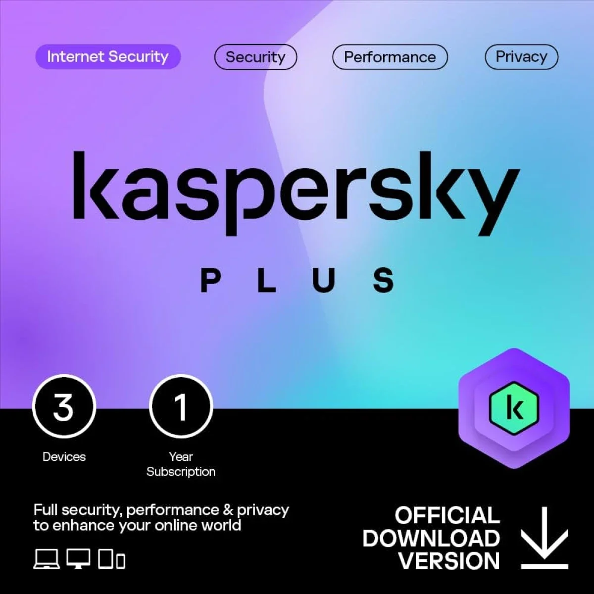 برنامج حماية الإنترنت Kaspersky Plus لـ 5 أجهزة لمدة سنة