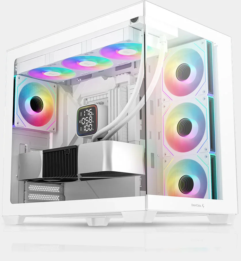 DeepCool CG530 4F White Panoramic ATX Mid-Tower Case with 4 ARGB Fans - Thumbnail 4