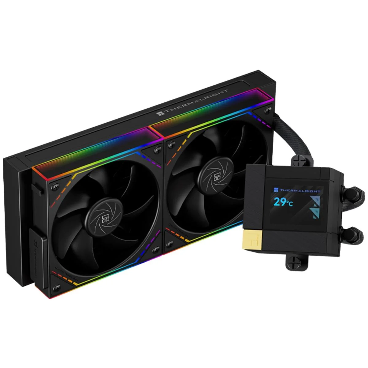 مبرد سائل للمعالج Thermalright Core Matrix 240 Vision ARGB أسود 240 مم مع شاشة LCD 2 إنش