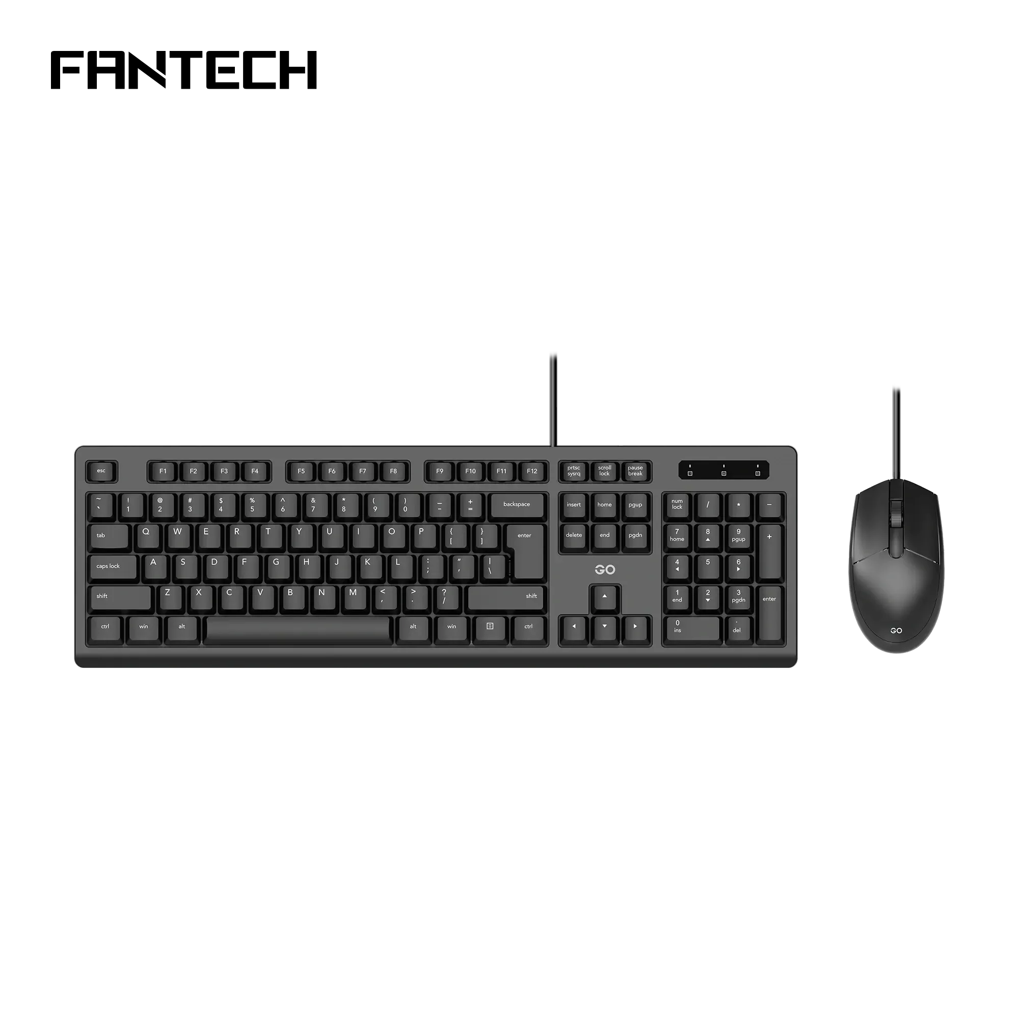 Fantech KM101 GO Office Keyboard & Mouse Combo Silent Membrane with Arabic Keys