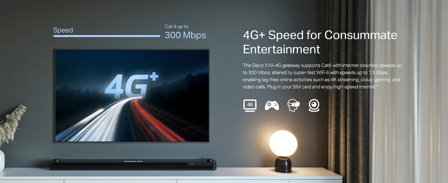 راوتر Mesh ‏4G+‏ TP-LINK Deco X10-4G Wi‑Fi 6 AX1500 مع منفذ شريحة SIM - Thumbnail 13
