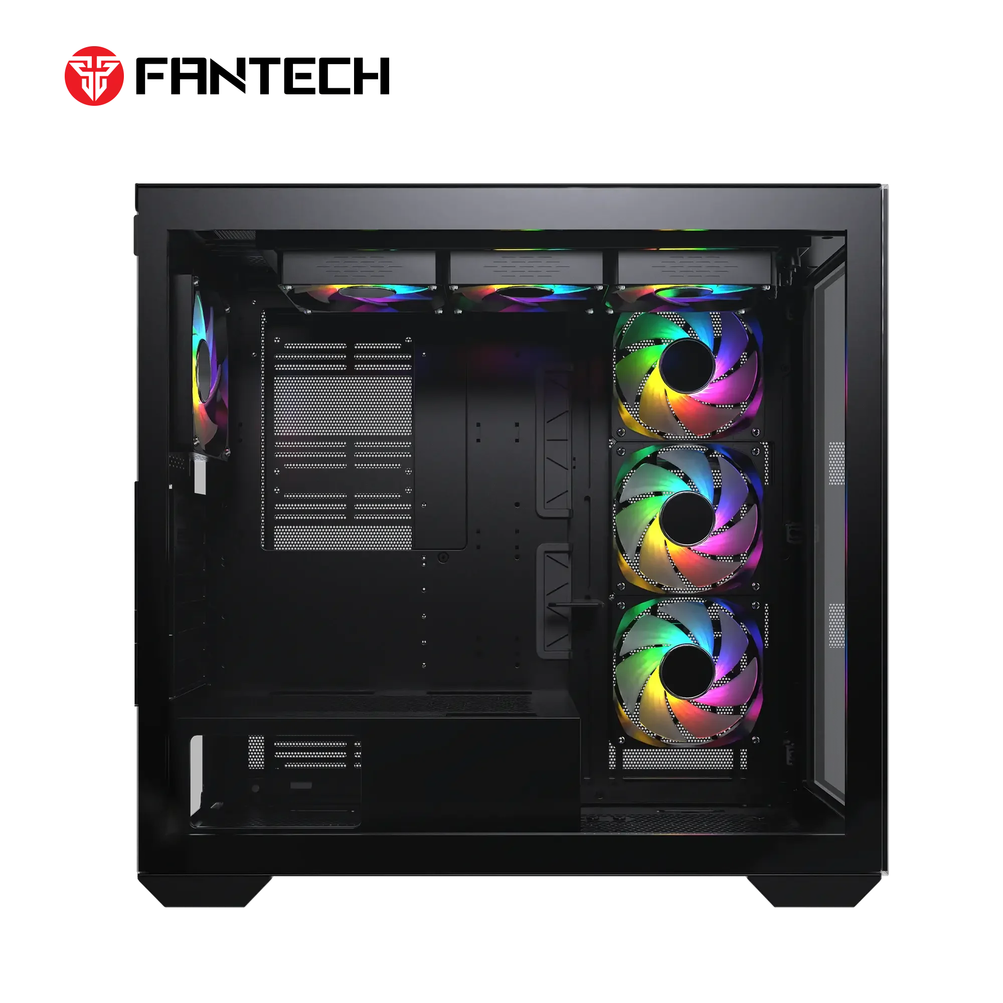 صندوق كمبيوتر Fantech CG87 LUMINA XL Full Tower باللون الأسود - Image 5