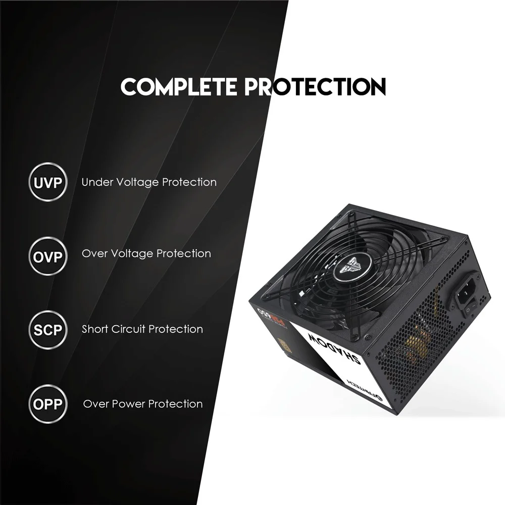 مزود طاقة Fantech PSB650 Shadow بقدرة 650 واط - Thumbnail 9