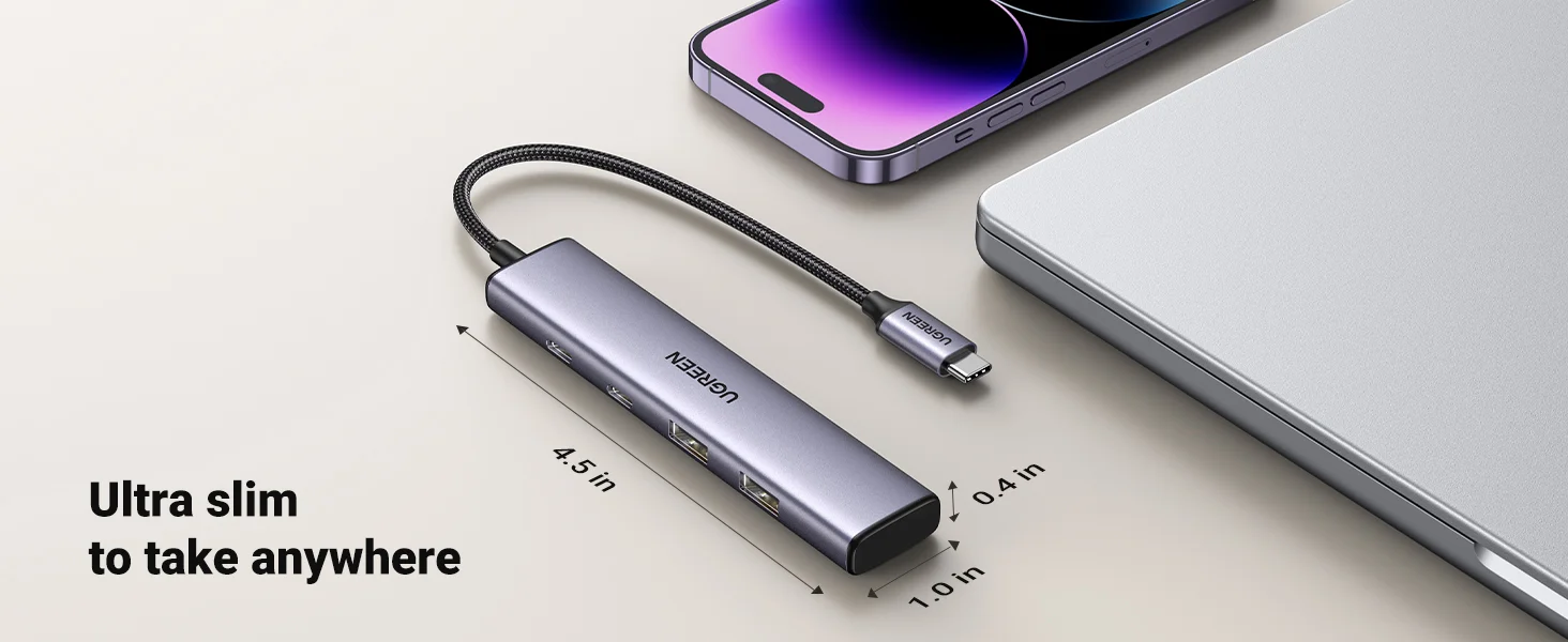 موزع Ugreen USB-C بأربعة منافذ مع منفذي USB-C ومنفذي USB-A 3.0 - Thumbnail 12