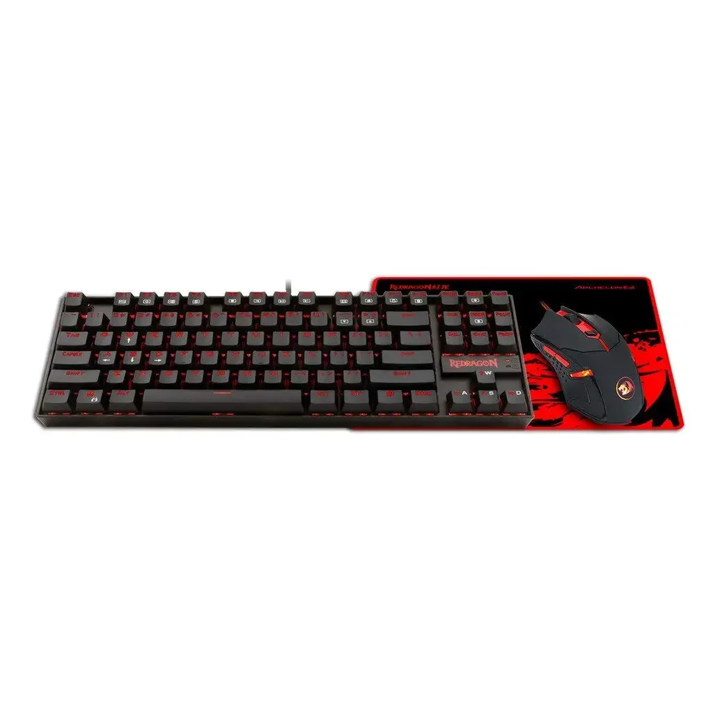 طقم كيبورد ميكانيكي وماوس وباد ماوس XL للألعاب Redragon K552-BA بسويتش أزرق - Image 5