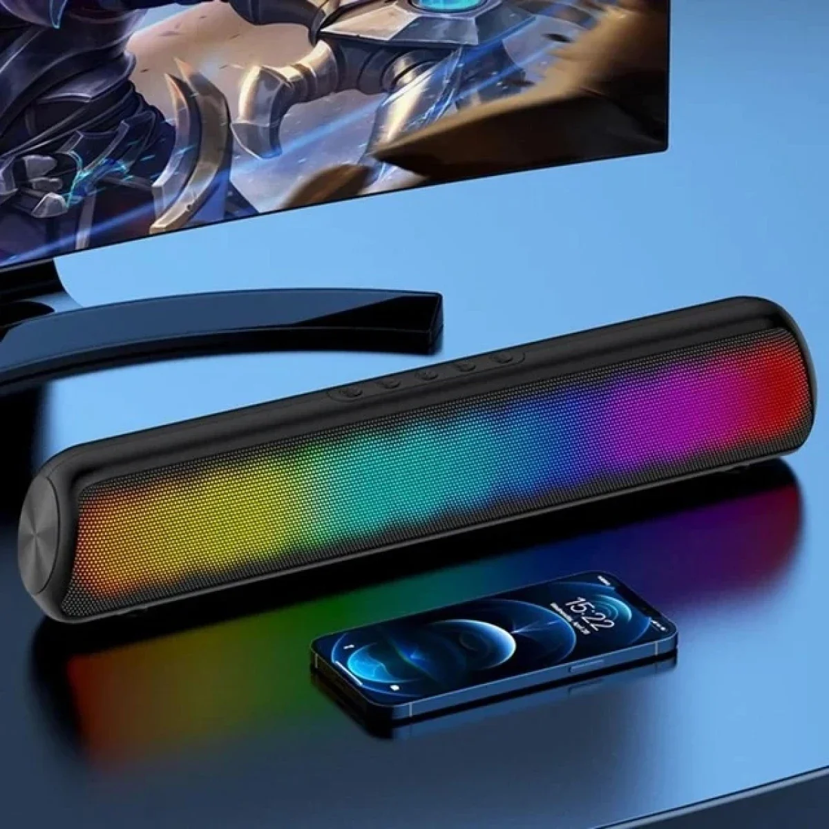 GO-DES GD-SP90 RGB LED Wireless Speaker with Bluetooth, TF Card & 3.5mm AUX - Black - Image 3