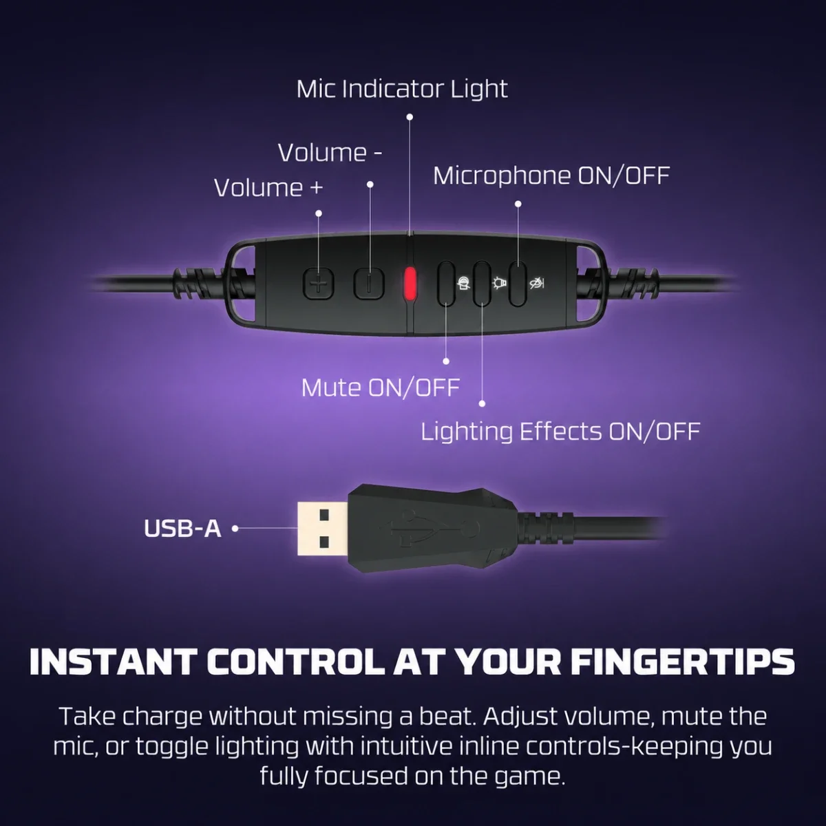 سماعة رأس ألعاب Fantech سلكية USB-A بإضاءة RGB CRUZE 7.1 HG31 - Thumbnail 6