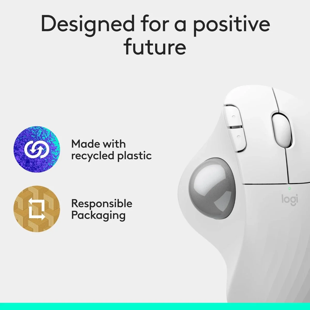 Logitech ERGO M575S Wireless Trackball Mouse - White - Thumbnail 9