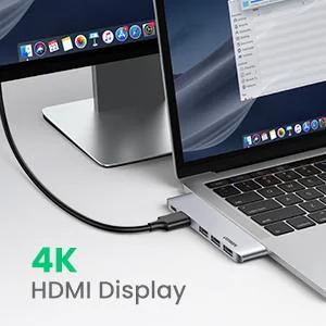 Ugreen CM251 USB-C Hub with 4K HDMI, Thunderbolt 3, 100W PD and 3 USB 3.0 Ports - Silver - Image 9