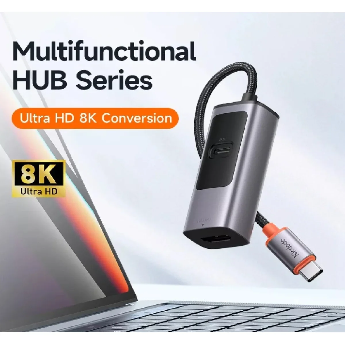 موزع USB-C من Mcdodo HU-1130 2 في 1 مع 100W PD و8K HDMI - Thumbnail 5