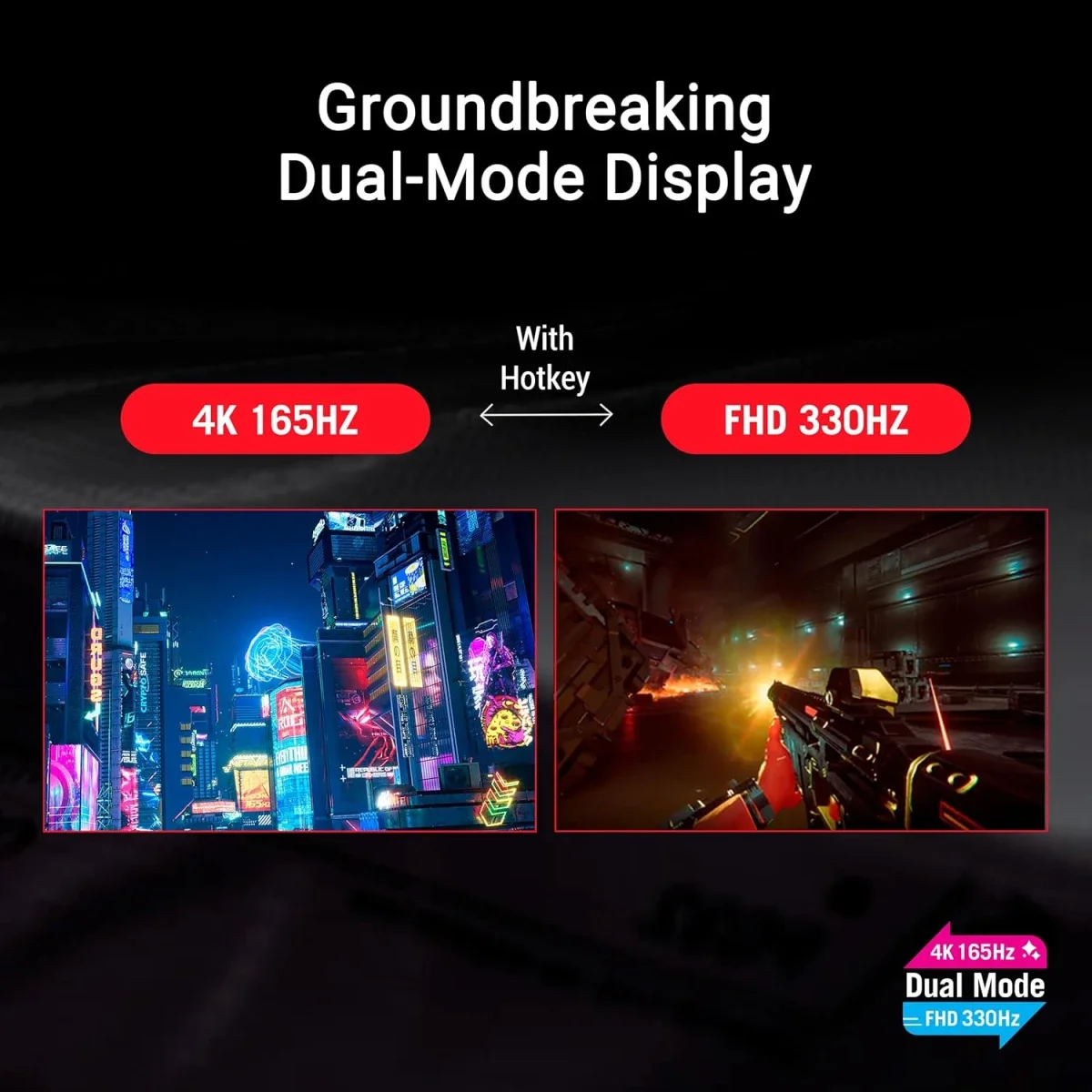 Asus ROG Strix OLED XG32UCWG 32-inch 4K Dual-Mode Glossy OLED Gaming Monitor, 165Hz/330Hz, 0.03ms - Thumbnail 5