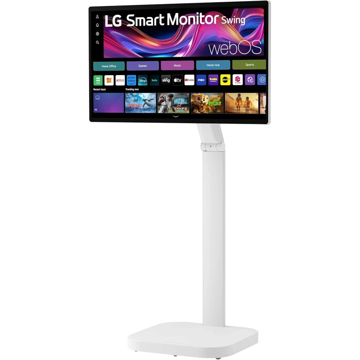 شاشة LG 32U889SA Swing ذكية تعمل باللمس 31.5 إنش 4K UHD IPS مع حامل متحرك قابل للتعديل - أبيض