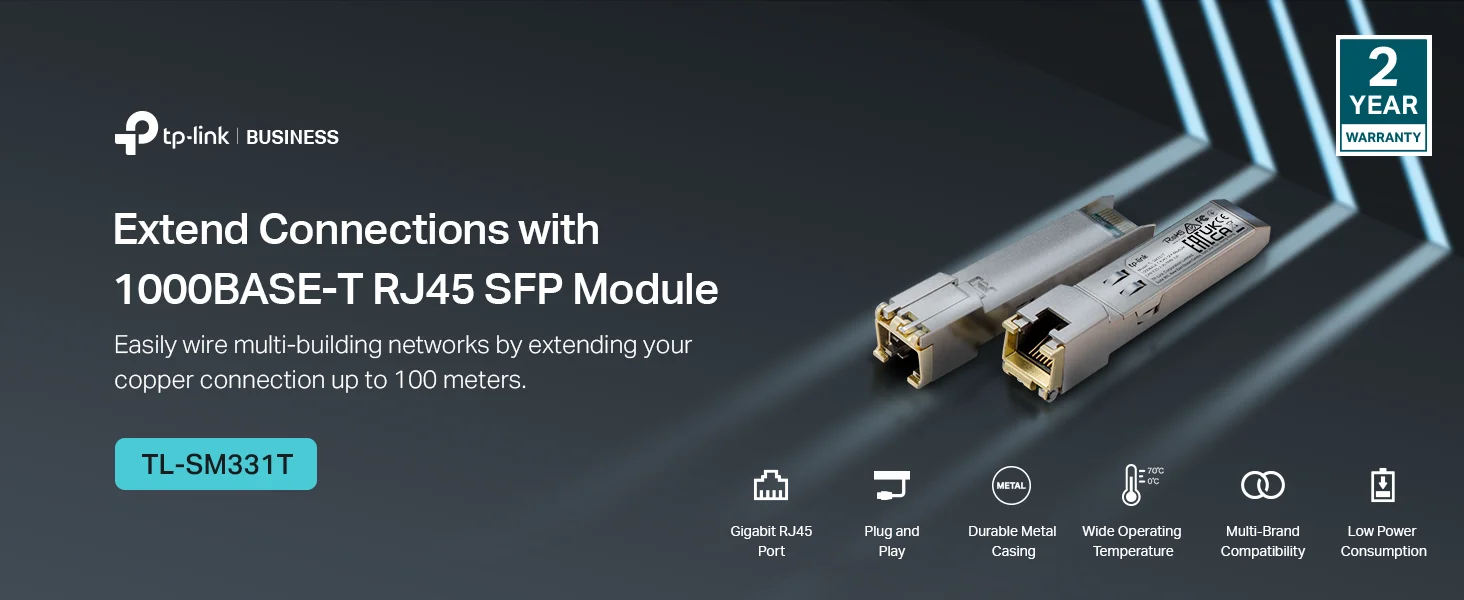 وحدة SFP إلى RJ45 ‏1000Base-T من TP-LINK Omada TL-SM331T بسرعة 1.25G - Thumbnail 7