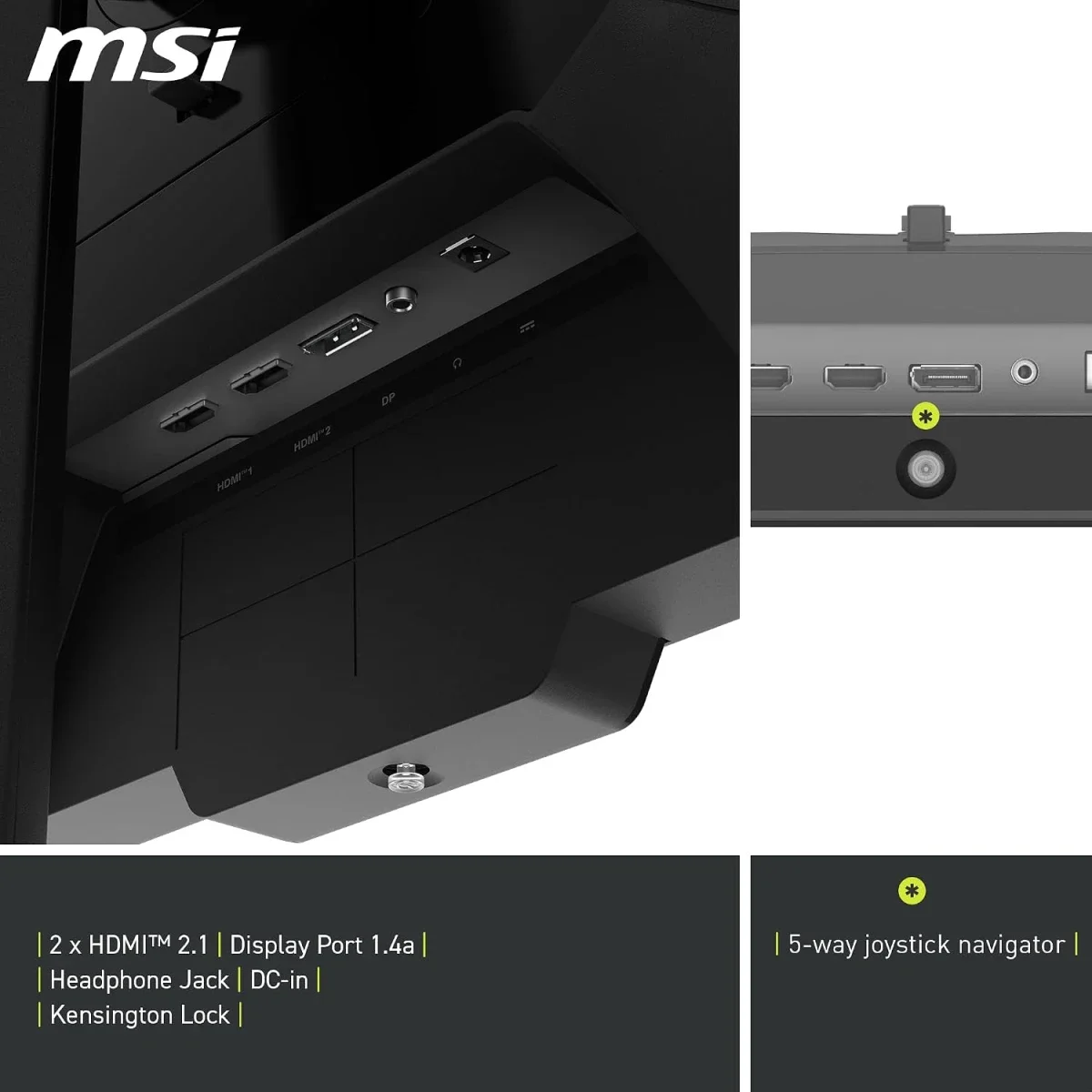 شاشة ألعاب MSI 27 إنش Rapid VA Mini-LED بدقة 2K QHD، 300 هرتز، 0.5 مللي ثانية، AMD Adaptive Sync، HDMI، DisplayPort، VESA، تعديل الميل والارتفاع، سماعة، أسود - MAG 274QPF X30MV - Thumbnail 5