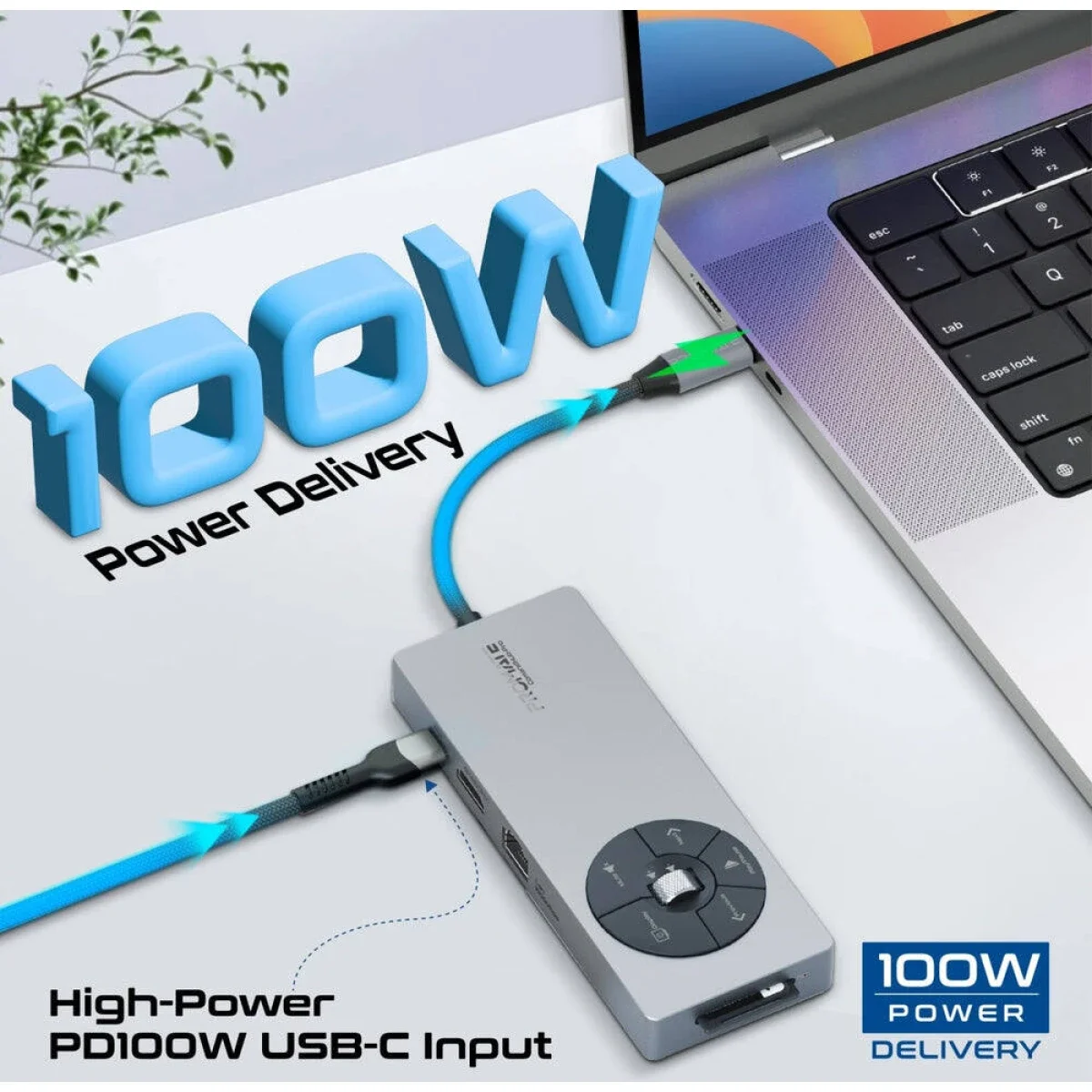 موزع USB-C متعدد المنافذ Promate Comandhub-Pro 14 في 1 مع 100W PD وHDMI بدقة 4K 60Hz وإيثرنت 1Gbps، رمادي - Image 5