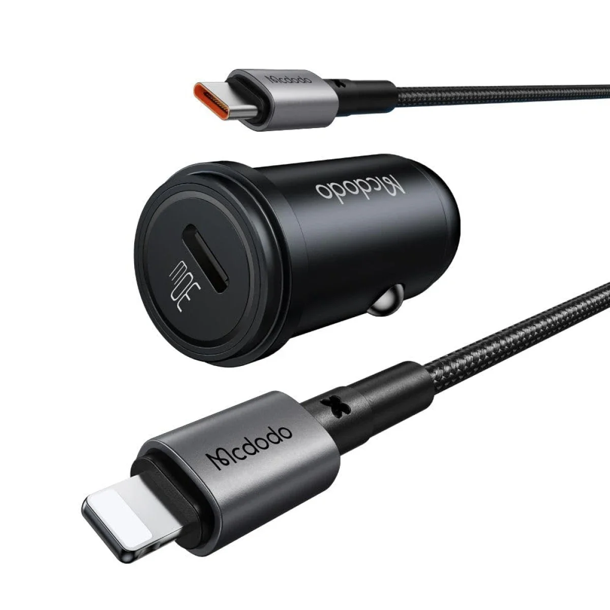 Mcdodo CC-7492 30W PD Fast Car Charger with 36W USB-C to Lightning Cable 1.2m - Black - Thumbnail 2