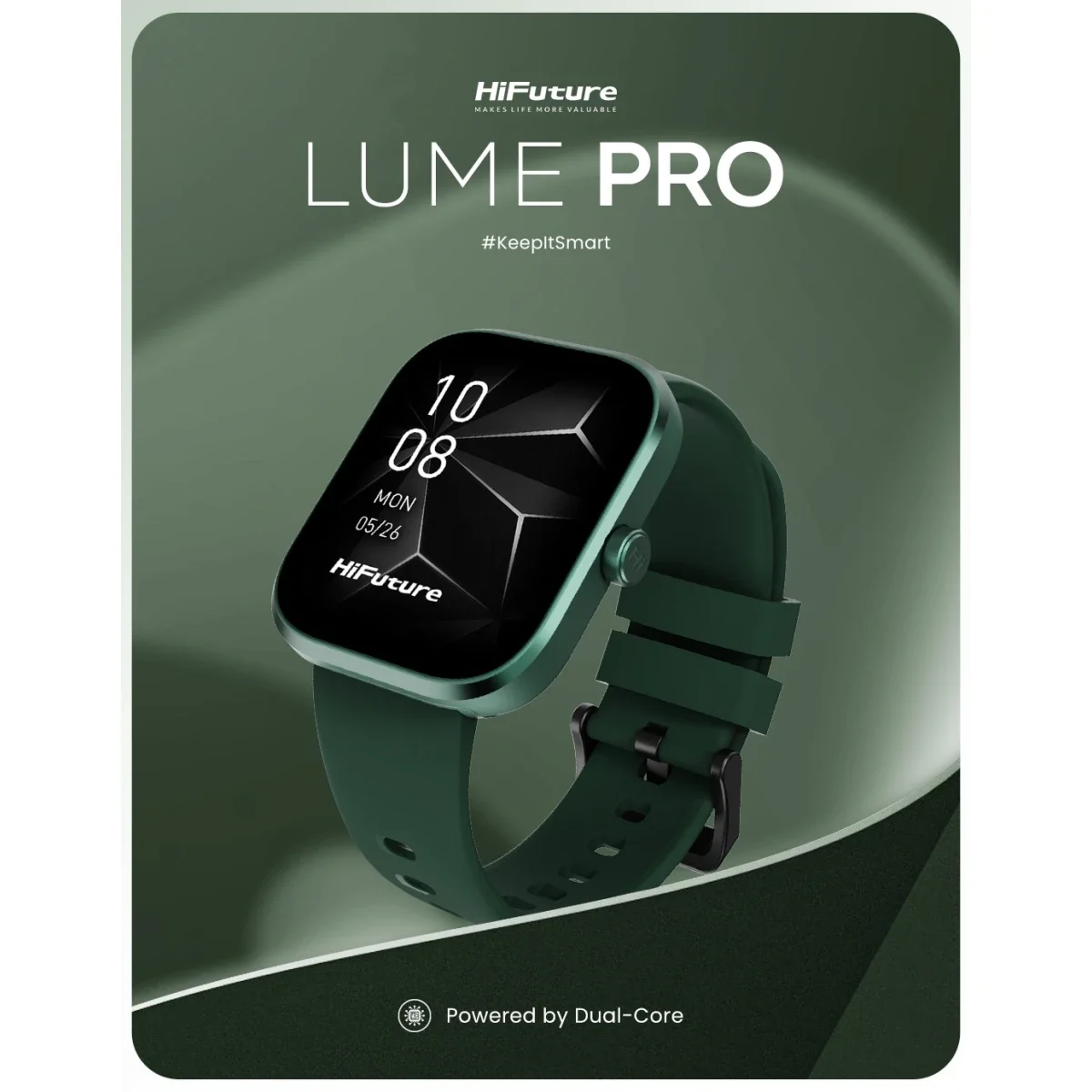 HiFuture LUME Pro Smartwatch 1.85-inch AMOLED Display with Wireless Calling, Dark Green - Thumbnail 3