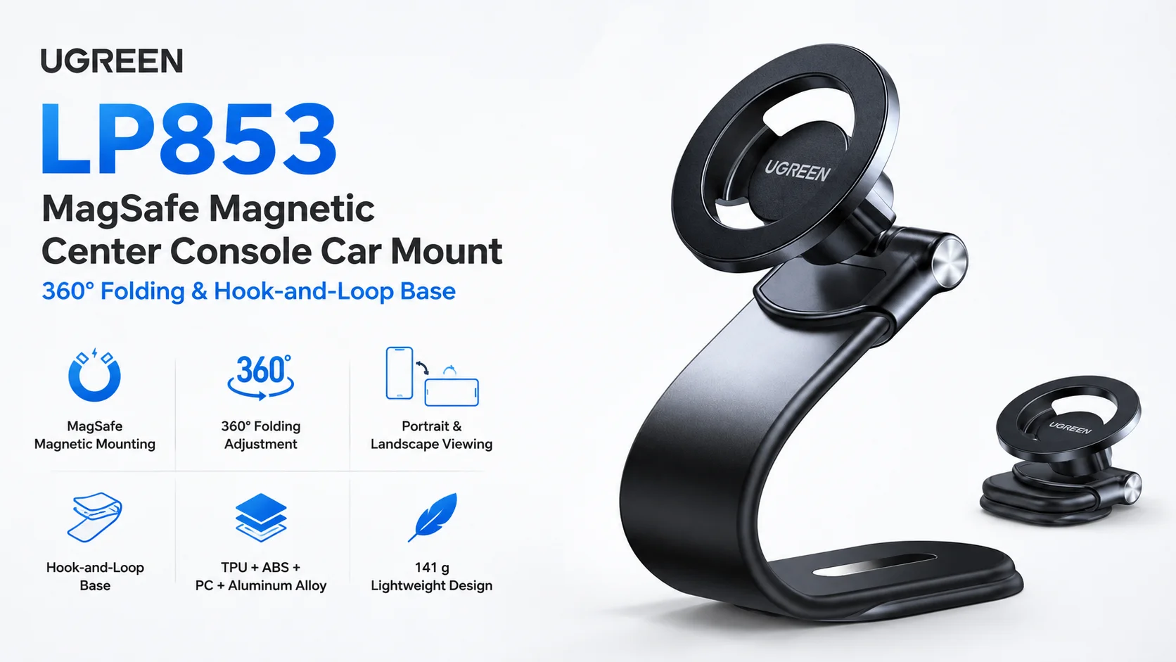 حامل سيارة مغناطيسي Ugreen LP853 MagSafe قابل للطي 360° - Image 7