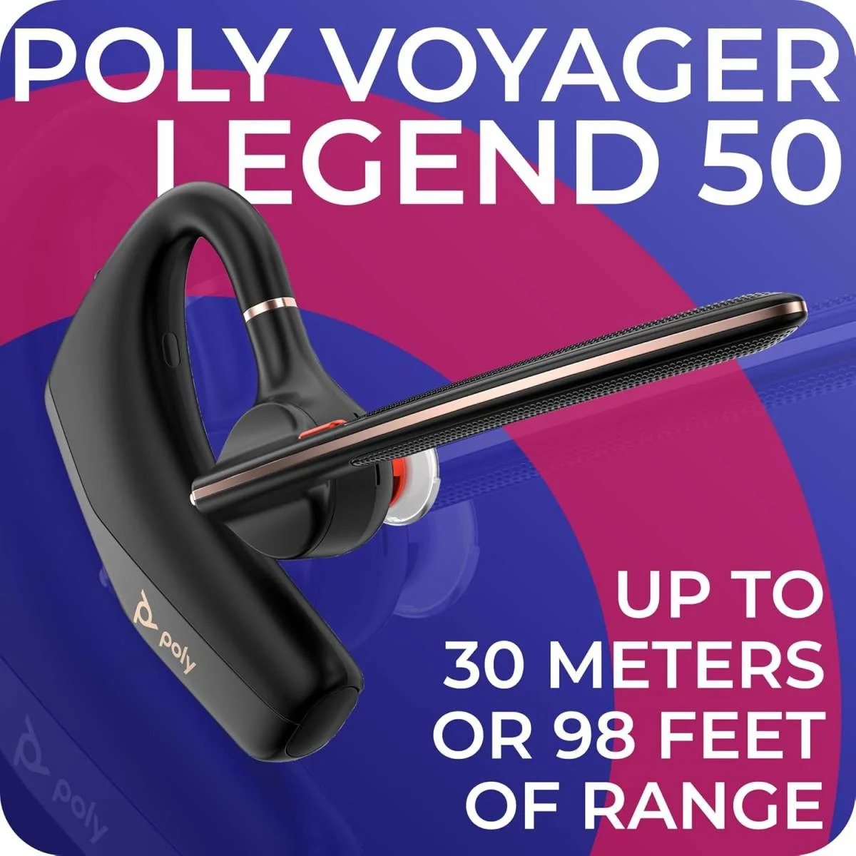 سماعة رأس Poly Voyager Legend 50 UC بلوتوث مع علبة شحن، 4 ميكروفونات، بطارية 10 ساعات ومدى 98 قدم - Image 7