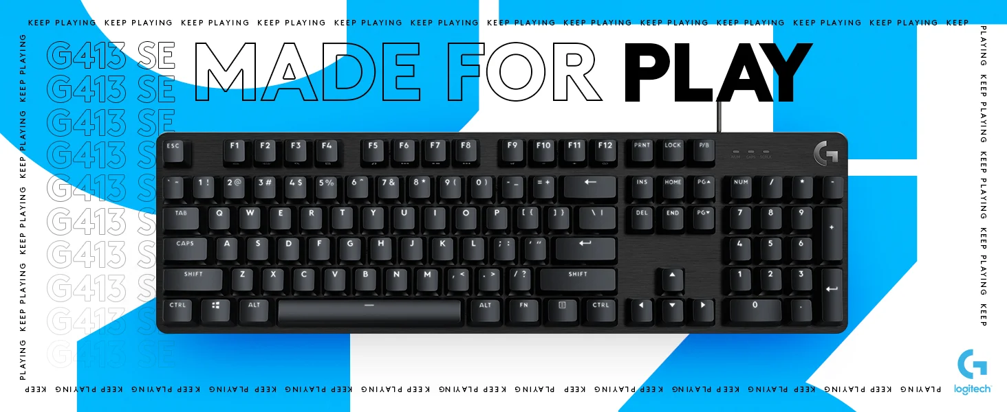 كيبورد ألعاب Logitech G413 SE ميكانيكي كامل الحجم بإضاءة LED بيضاء - Thumbnail 9