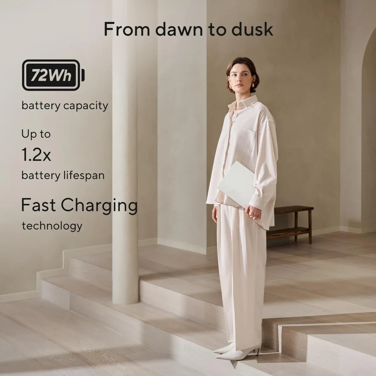 Asus Zenbook S 14 UX5406SA 14-Inch 2.8K OLED 120Hz Touch Laptop, Core Ultra 7 256V, 16GB RAM, 1TB SSD, Scandinavian White - Image 3
