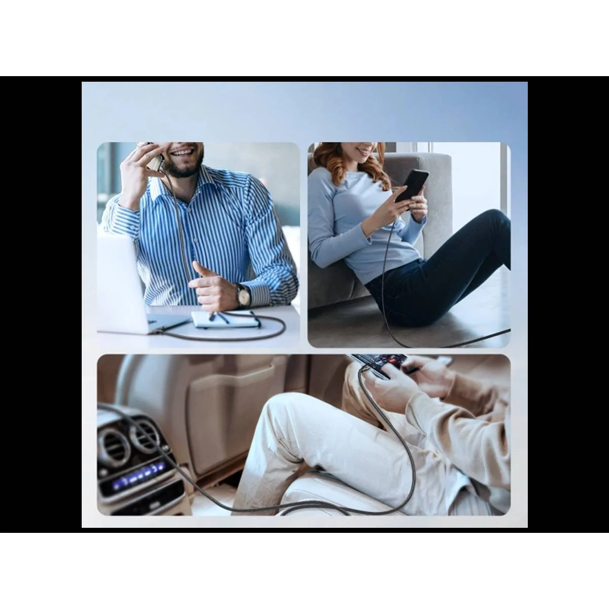 كابل شحن JOYROOM JR-A25 Light-Speed من USB-C إلى USB-C بقدرة 100W - أسود - Thumbnail 6