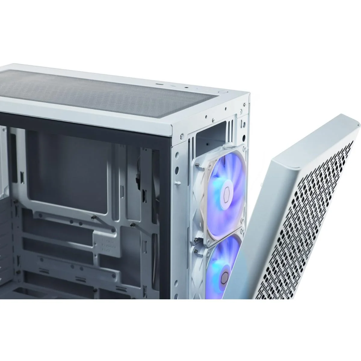 هيكل Cooler Master Elite 502 أبيض للألعاب ATX ARGB ميد تاور مع 3 مراوح ARGB مقاس 120 مم وType-C - Image 2