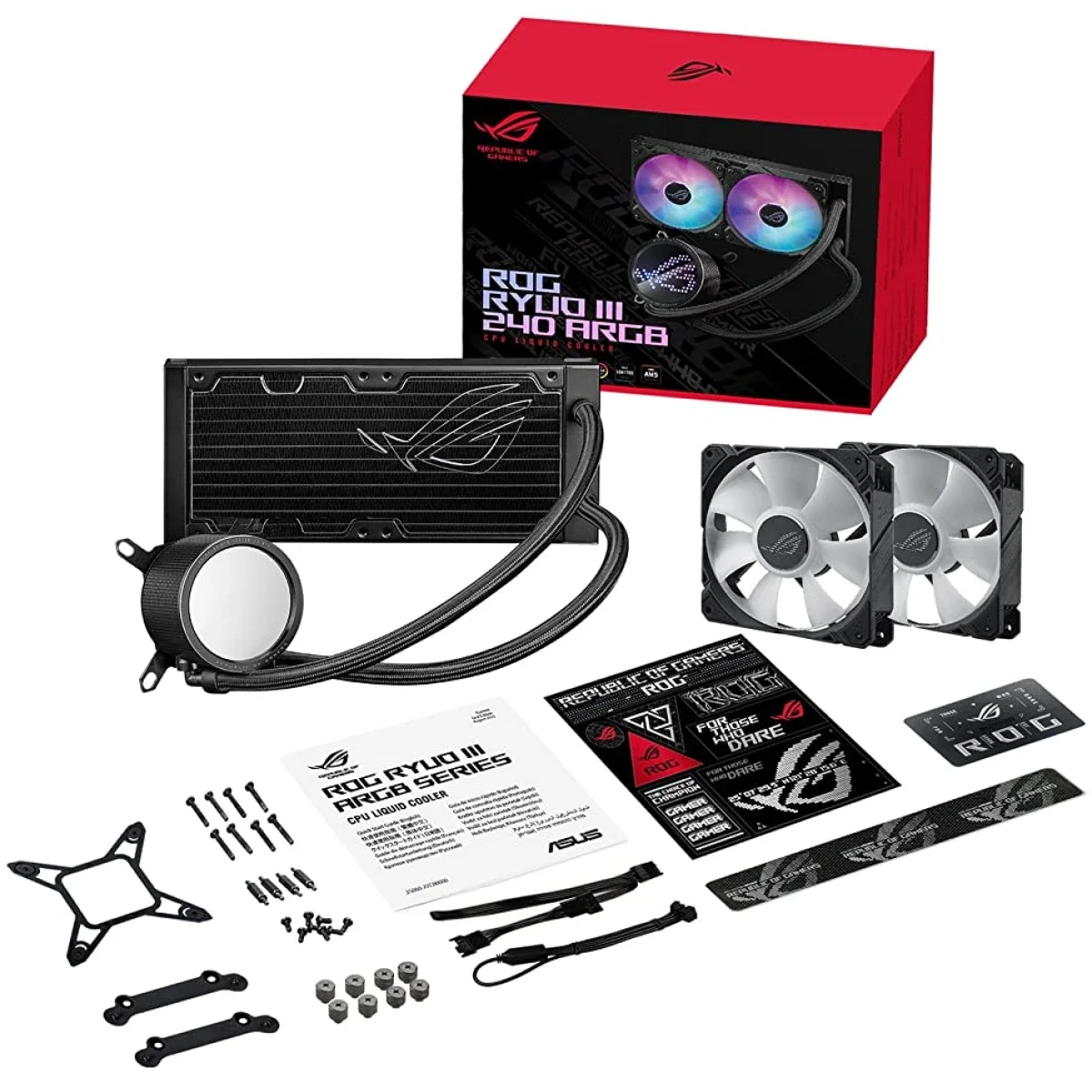 مبرد سائل للمعالج Asus ROG Ryuo III 240 ARGB AIO مقاس 240mm أسود - Thumbnail 2
