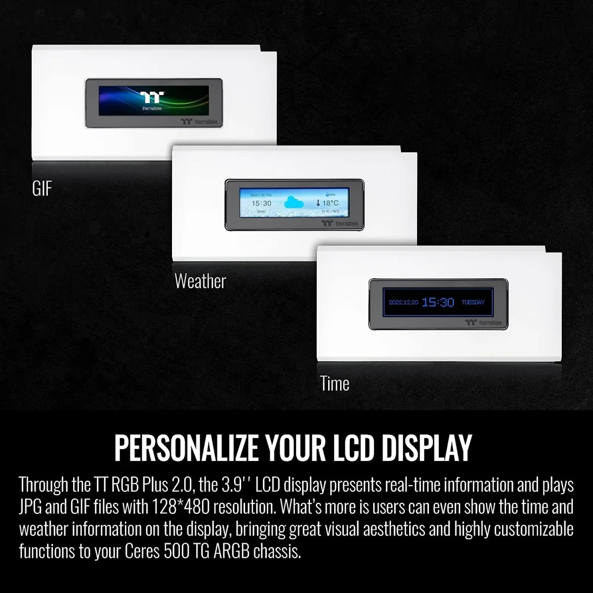 Thermaltake Ceres 500 LCD Panel Kit 3.9" White - Thumbnail 4