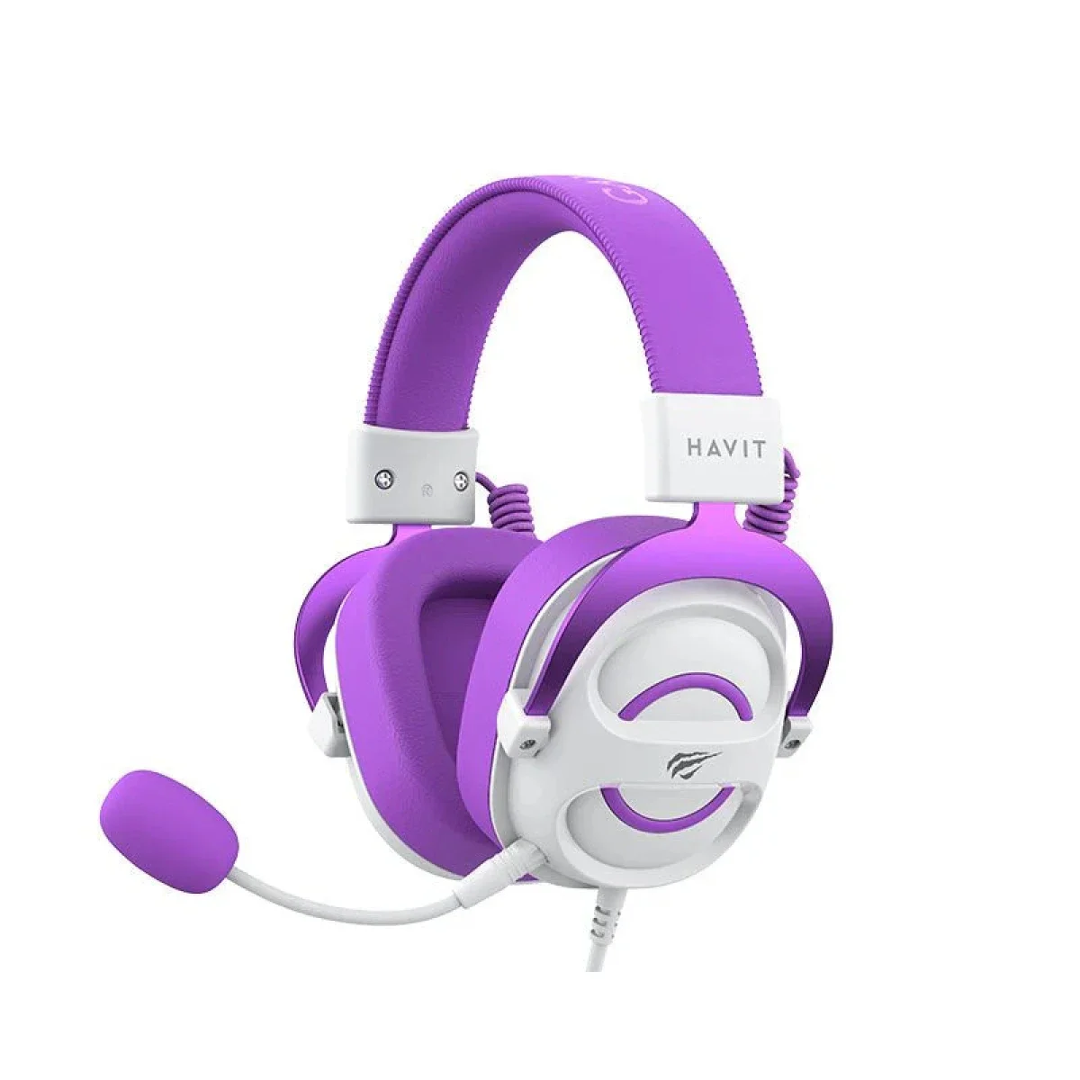 HAVIT H2002D GAMENOTE Wired Gaming Headphones with 53mm Drivers - White & Purple - Thumbnail 5