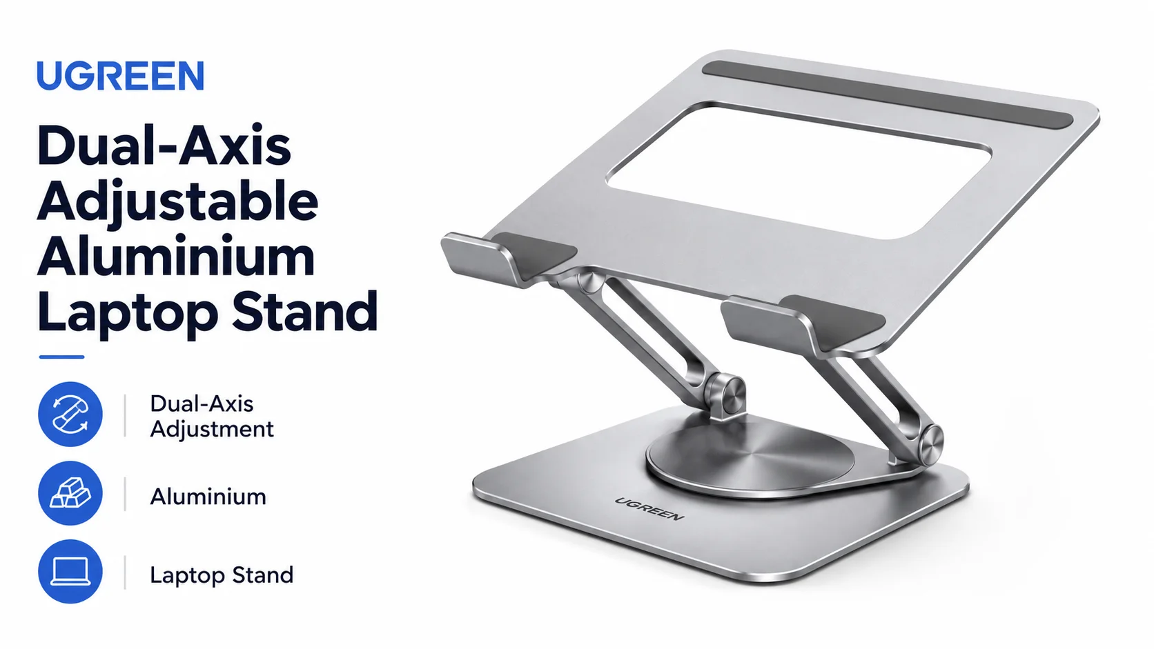 Ugreen 45416 Dual-Axis Adjustable Aluminum Laptop Stand - Image 8