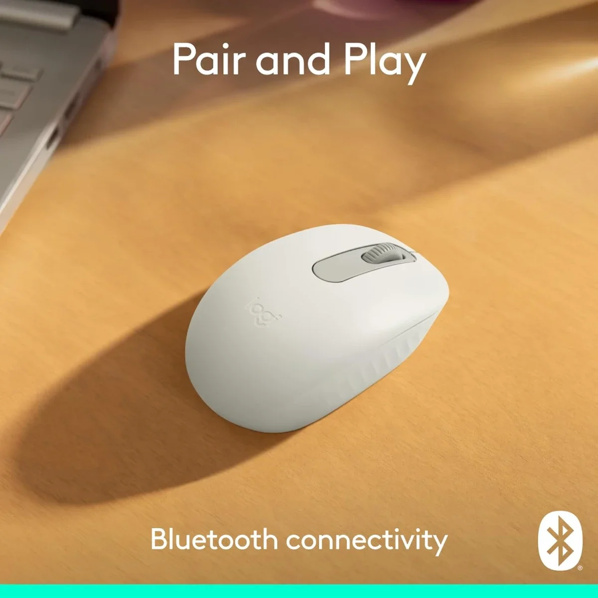 ماوس Logitech M196 لاسلكي بتقنية Bluetooth صغير الحجم - أوف وايت - Thumbnail 2