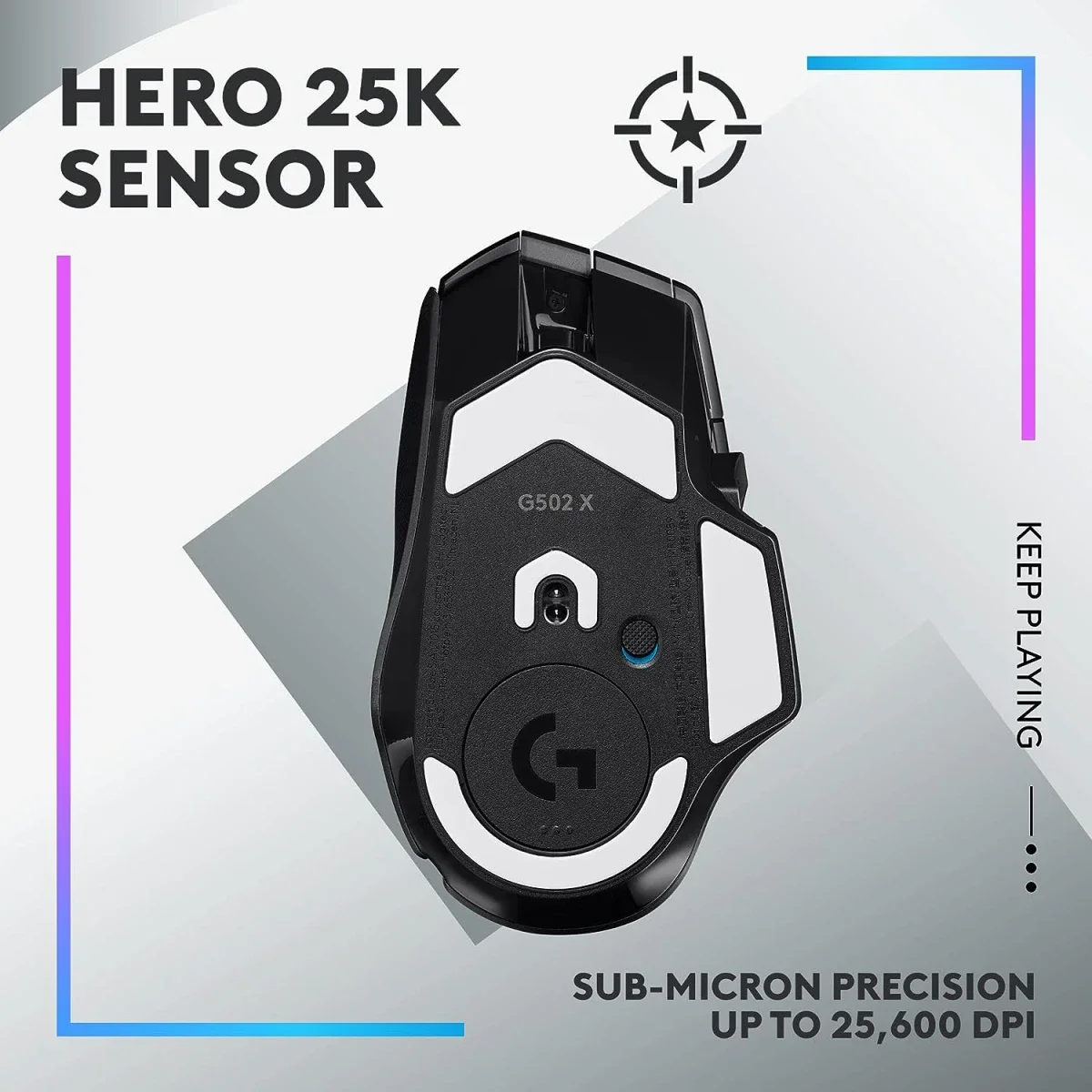 ماوس ألعاب Logitech G502 X PLUS لاسلكي بمستشعر HERO 25K، أسود - Thumbnail 5