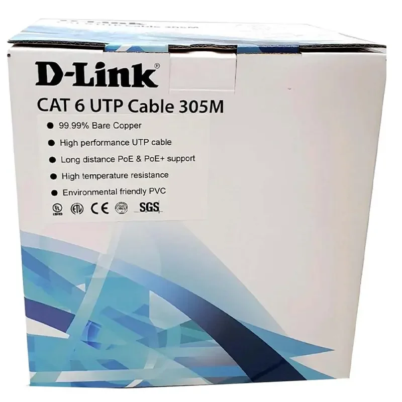 كيبل شبكة D-Link NCB-C6UGRYR-305-24 Cat6 UTP بسماكة 24AWG رول 305 متر