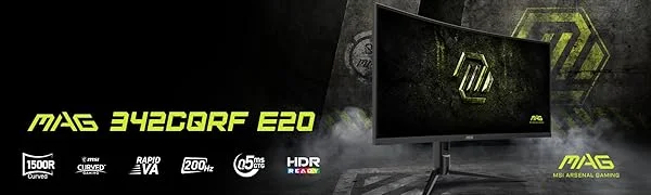 MSI 34-Inch UWQHD Curved Gaming Monitor, 200Hz, 0.5ms, Black - MAG 342CQRF E20 - Image 6