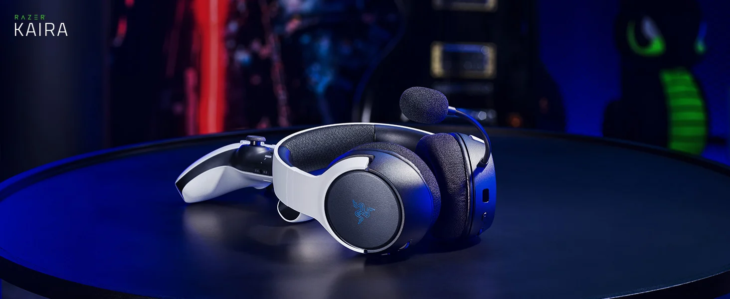 سماعة ألعاب Razer Kaira Dual Wireless لاسلكية لجهاز PS5 والجوال مع ميكروفون HyperClear Cardioid - Thumbnail 8