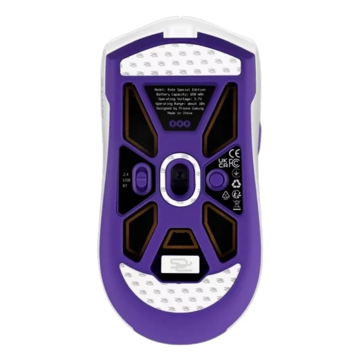 Proove Rate Special Edition Tri-Mode Wireless Gaming Mouse 12000 DPI White/Purple CMRTWRS03002 - Thumbnail 5