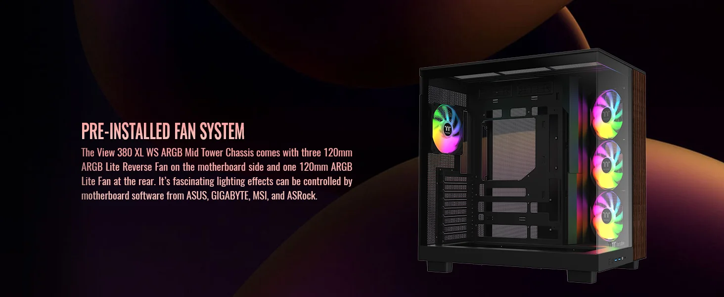 Thermaltake View 380 XL WS ARGB Mid-Tower PC Case Black - Image 21