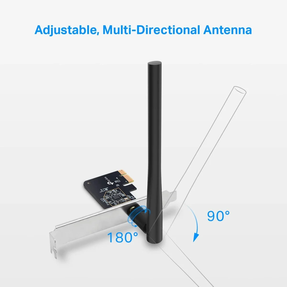 TP-LINK Archer T2E AC600 PCIe Dual Band Wi‑Fi Card with High-Gain Antenna - Image 3