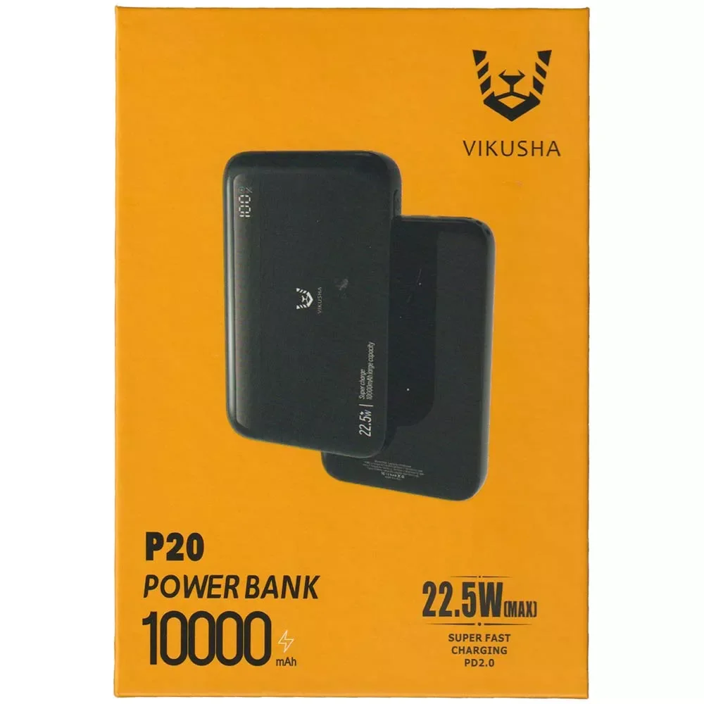 باور بانك VIKUSHA P20 سعة 10000 مللي أمبير ساعة بشحن سريع PD بقدرة 22.5 واط - Thumbnail 3