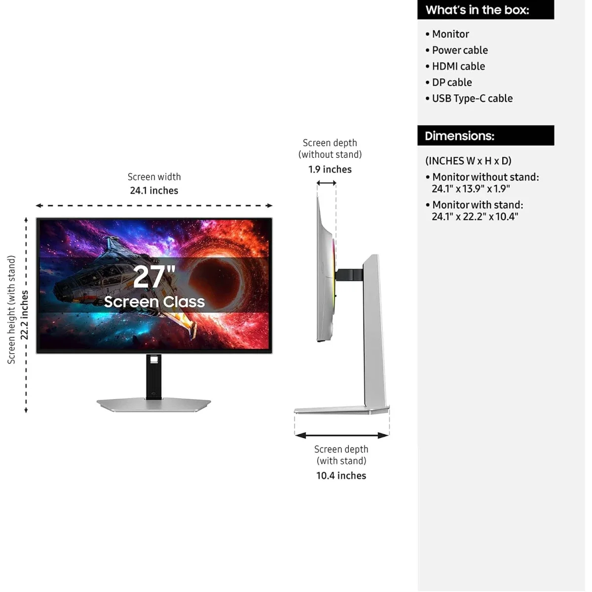 Samsung S27HG802SM Odyssey OLED G8 27-Inch 4K QD-OLED 240Hz Gaming Monitor - Silver - Image 7